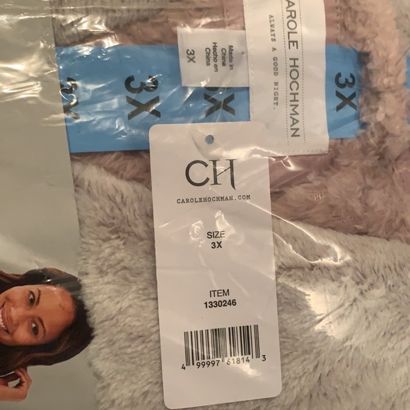 Carole Hochman Ladies Plush Soft Warm Long Wrap Robe Faux Fur Collar Pockets New - Picture 11 of 13